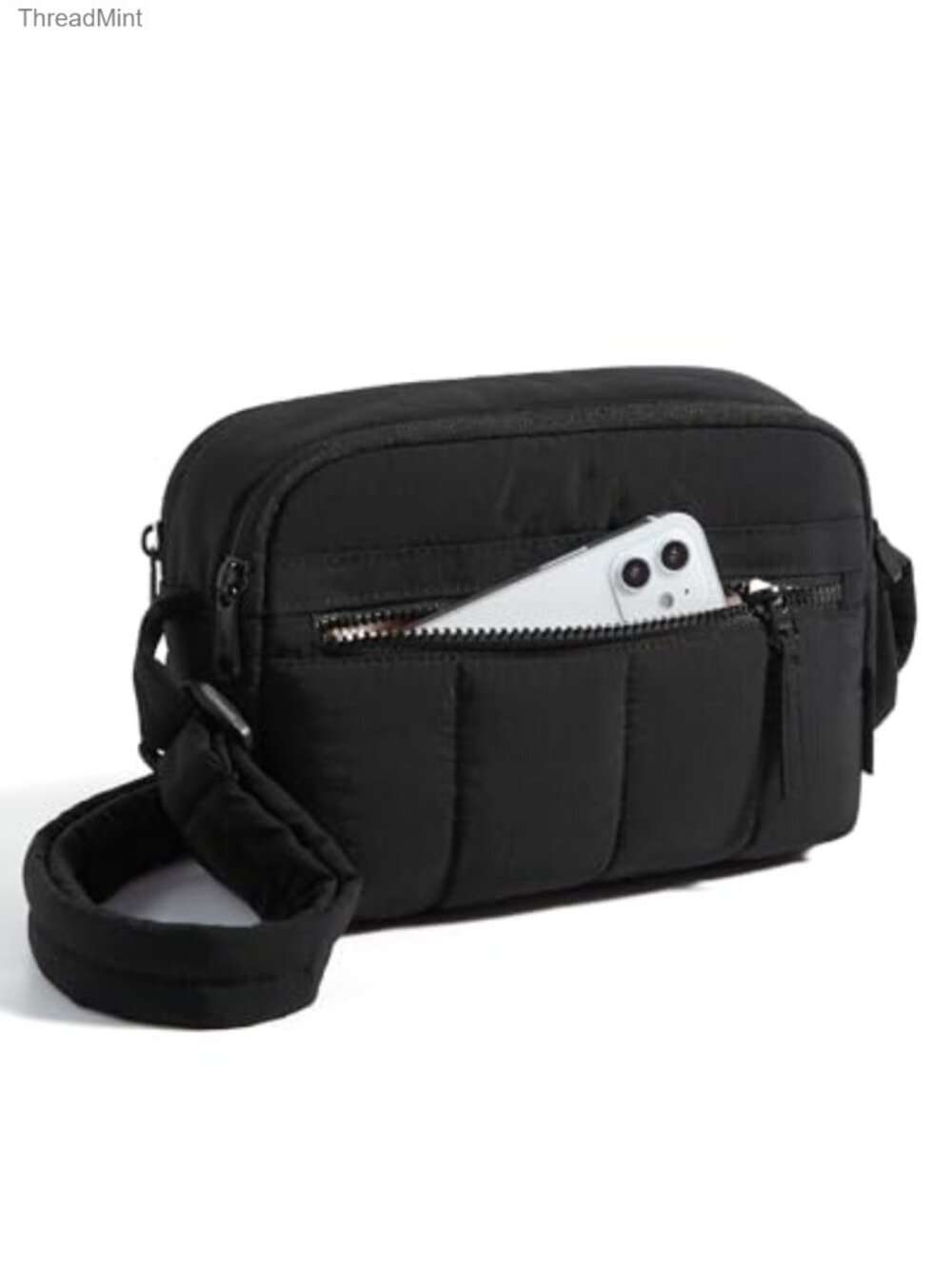 BAGSMART RFID Blocking Puffer Nylon Mini Crossbody Bag with Adjustable Strap